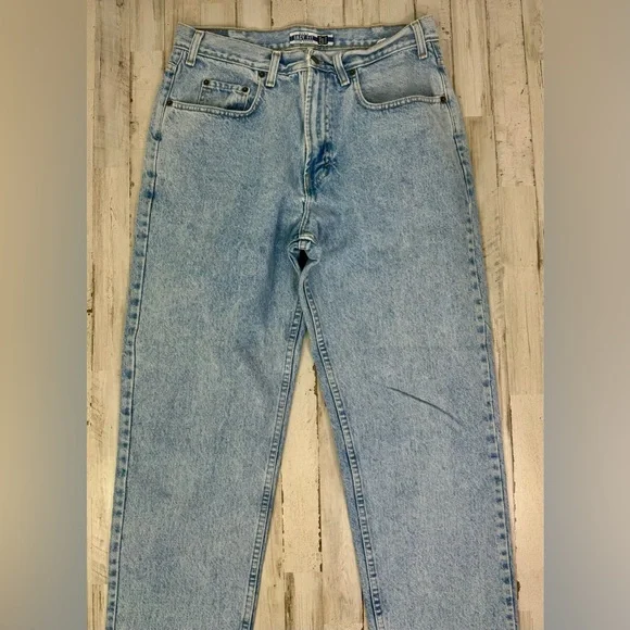 VTG 90s GAP Jeans Easy Fit USA Made Mens 34x34 Medium Wash Straight High Waist - Picture 3 of 12